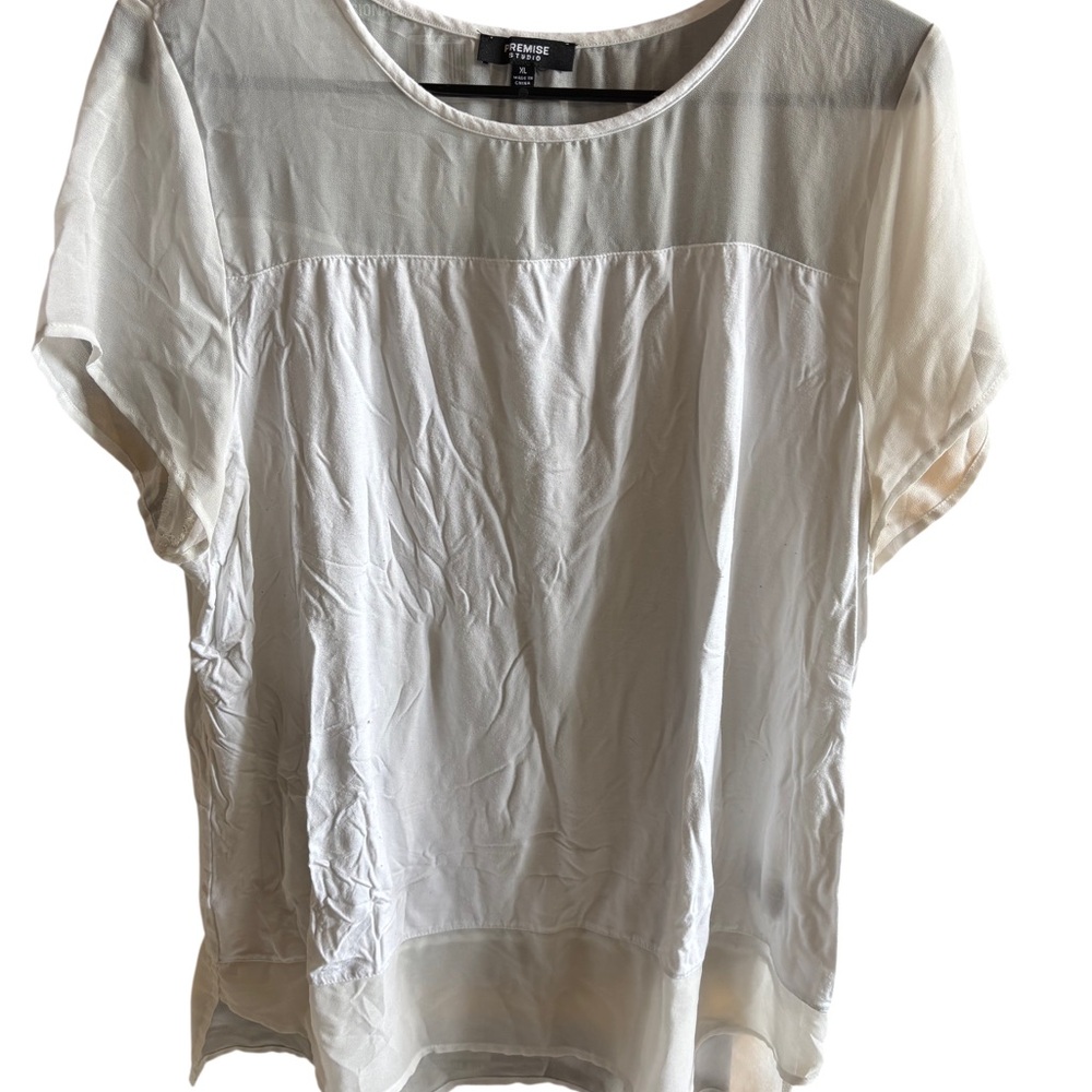Premise Sheer Cream Blouse